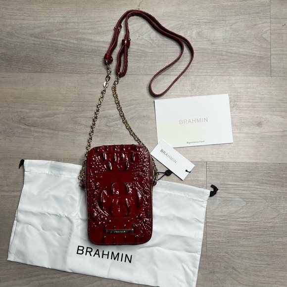 NWT Brahmin Cassia Crossbody in Vintage Red Leather Melbourne - Picture 2 of 9